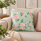 Dotted pink flower cushion cover