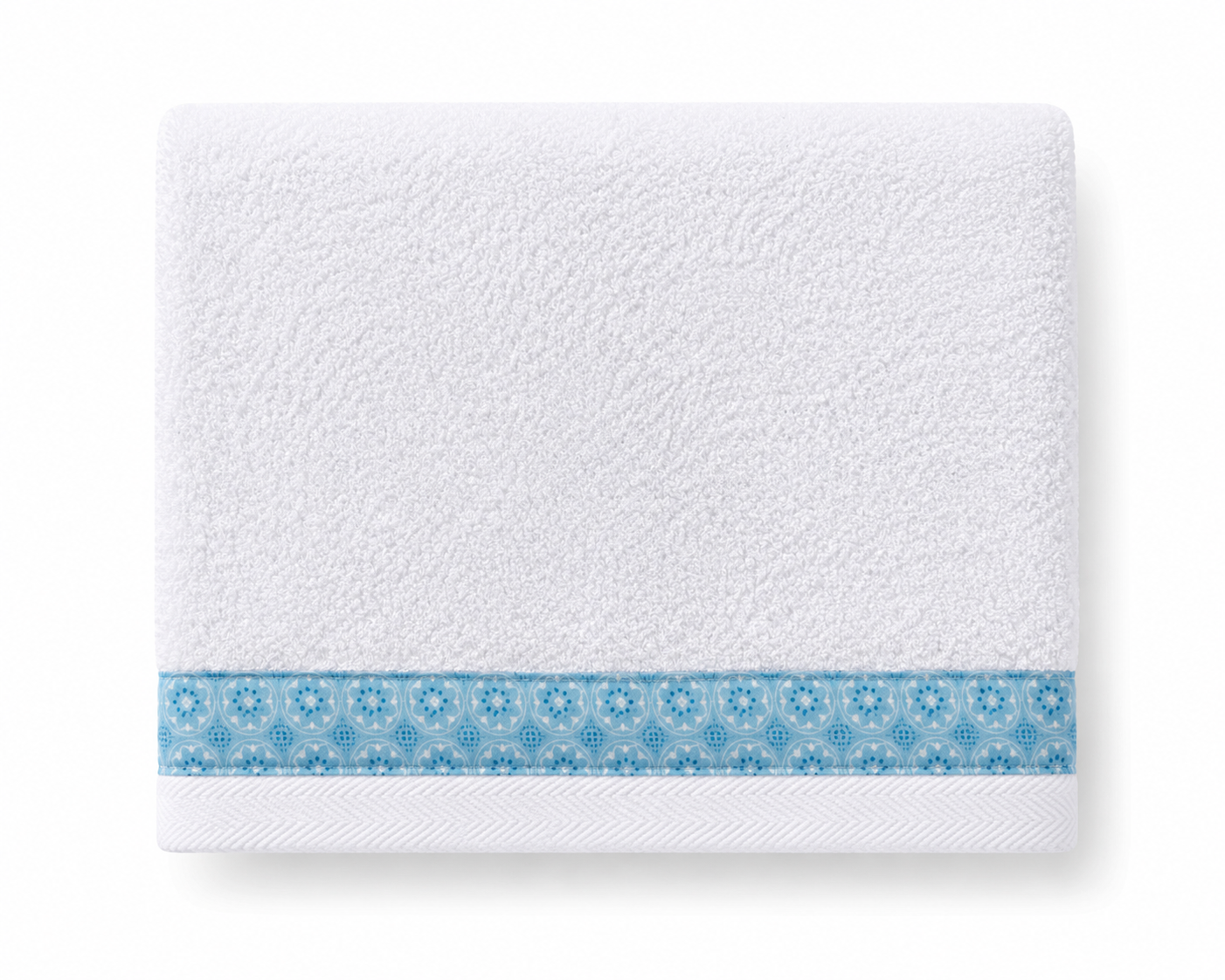Bath Towel-Blue Trim