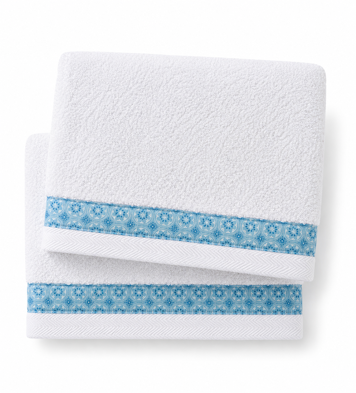 Bath Towel-Blue Trim
