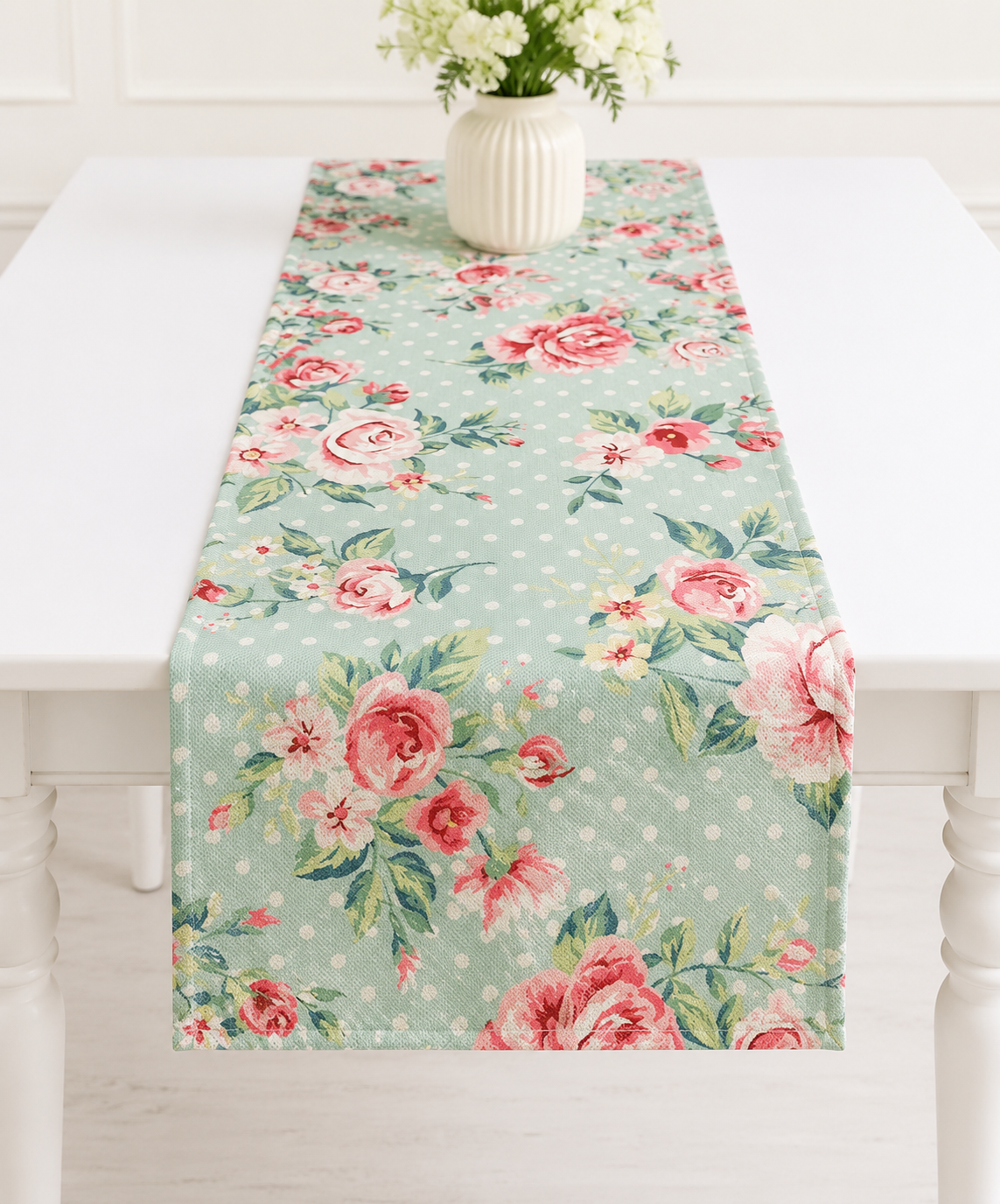 Dotted floral runner