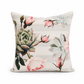 Striped pink flower cushion cover