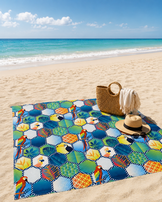 Beach mat - parrots
