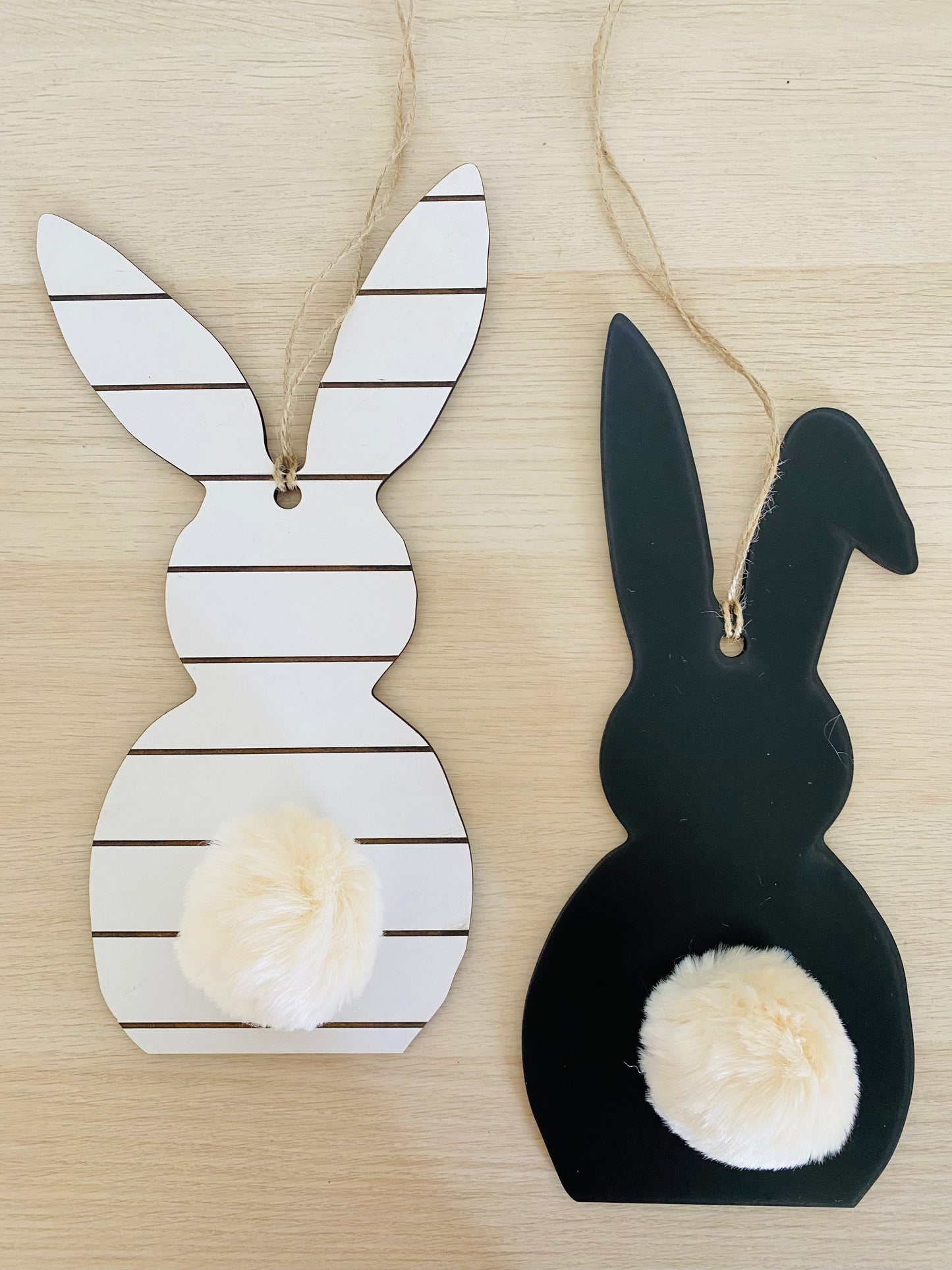 Hanged wooden bunny