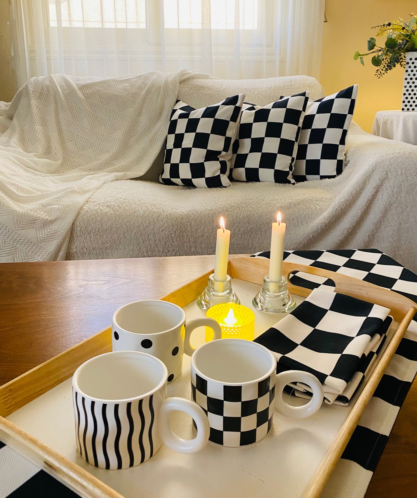 Checkered cushion