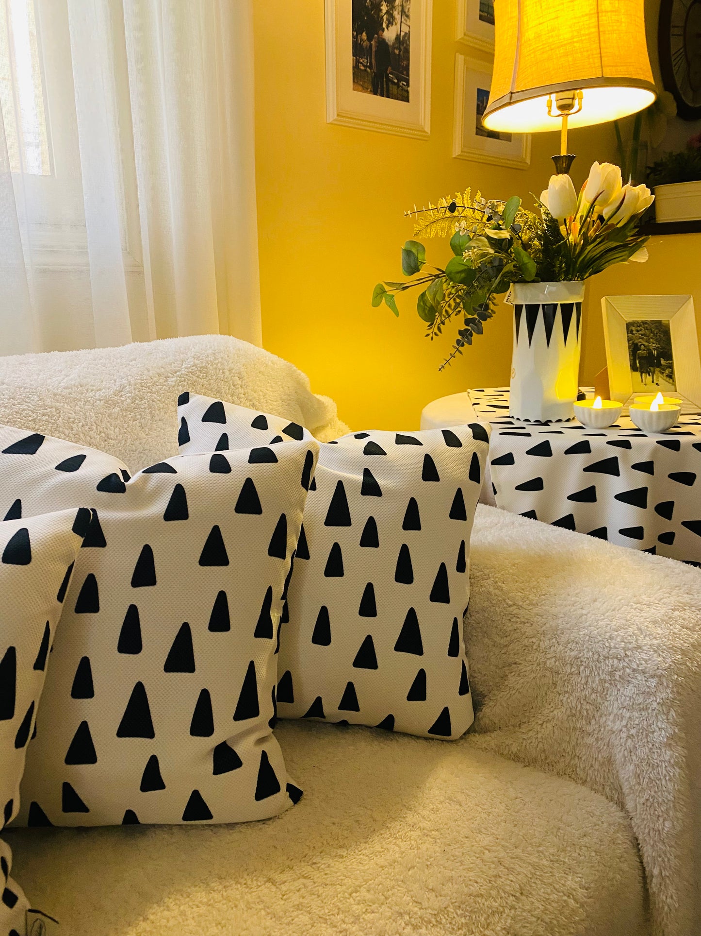 Triangle Print Cushion Cover