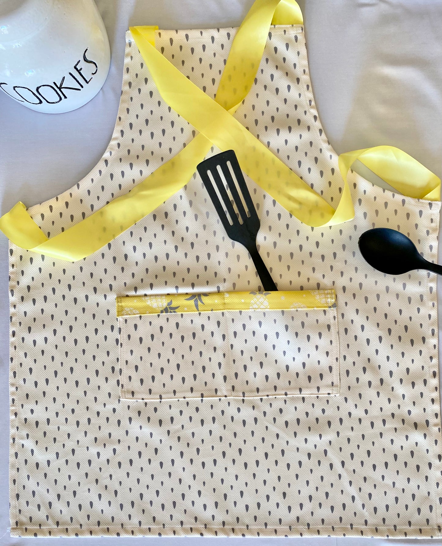 Grey Dots; Kitchen Apron Set