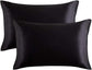 Silk Satin Pillow Case; Black