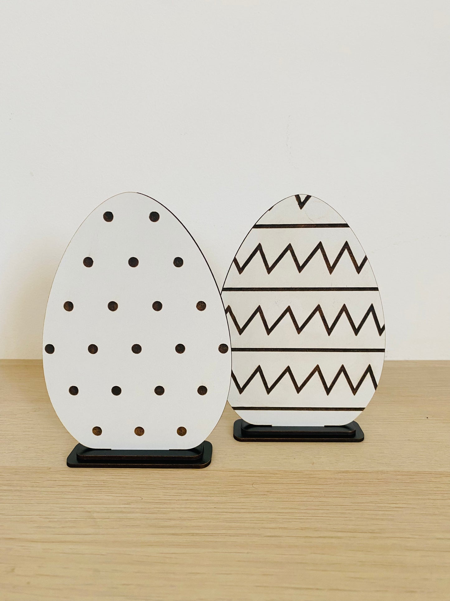 Wooden standing egg
